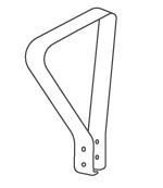 Armrest, metal, no upholstery