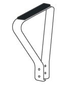 Armrest, upholstered in black leather
